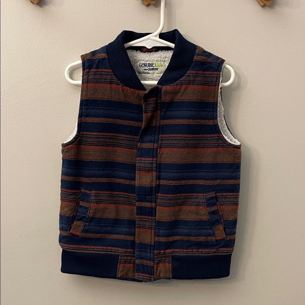 OshKosh B'gosh Navy and Brown Striped Vest